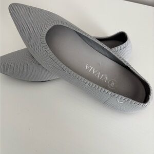 Vivaia Pointed Toe Gray Flats